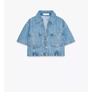 Zara short denim shirt